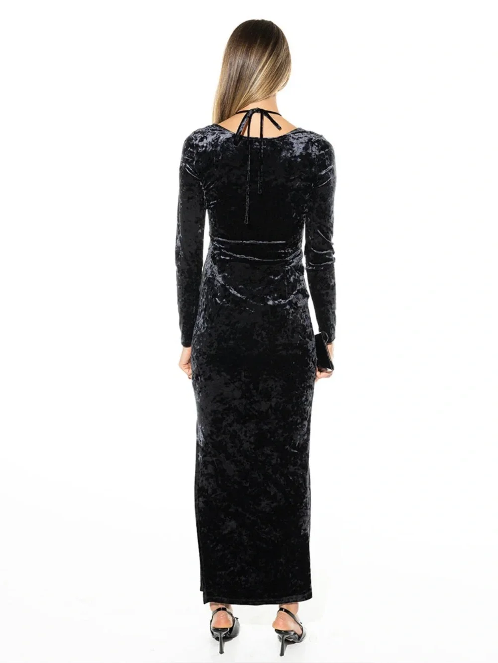 Torn by Ronny Kobo • Callie velvet long sleeve dress - Picture 4 of 4